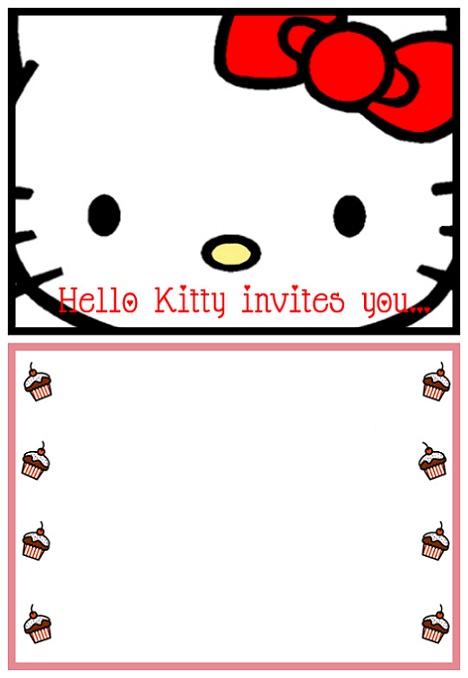 hello kitty invitaciones dos caras