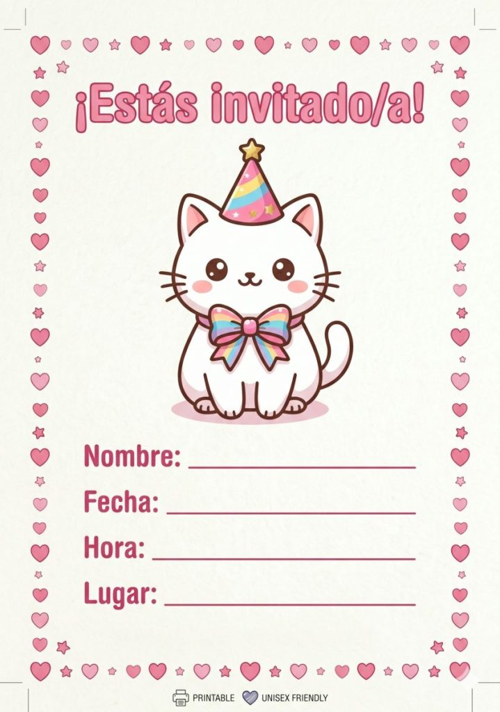 Invitación fiesta Kitty