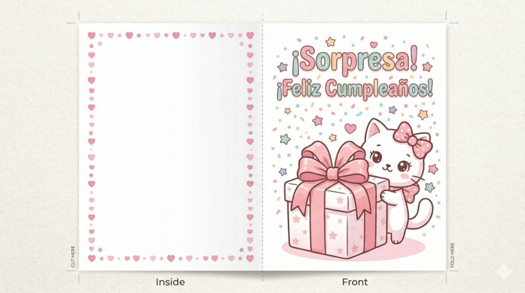 Tarjeta Cumpleano Kitty Regalo