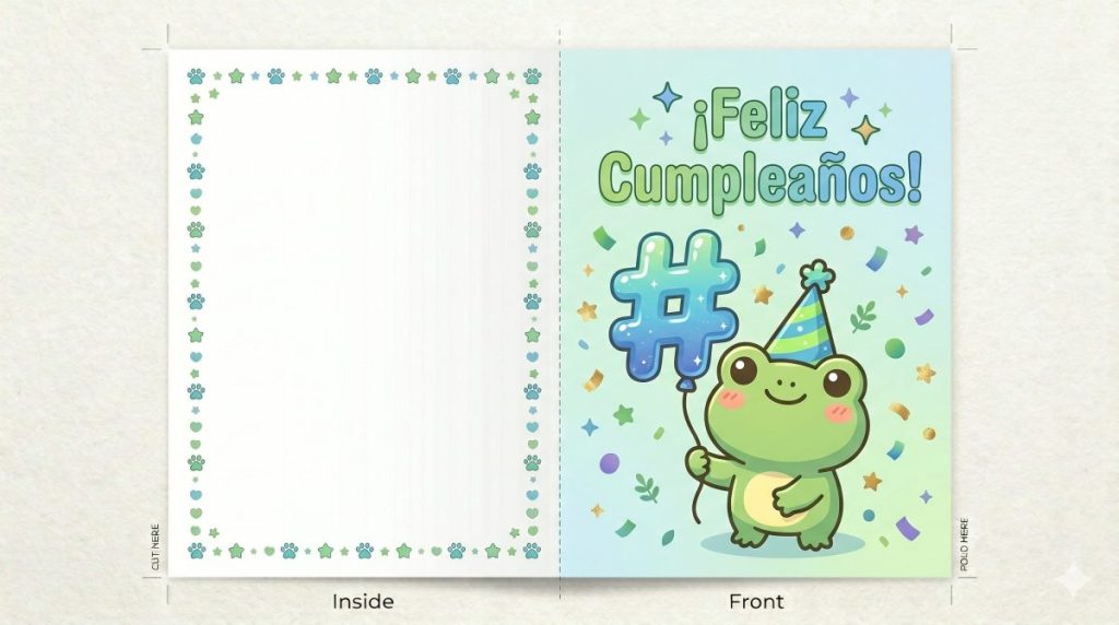 Tarjeta cumpleaños ranita