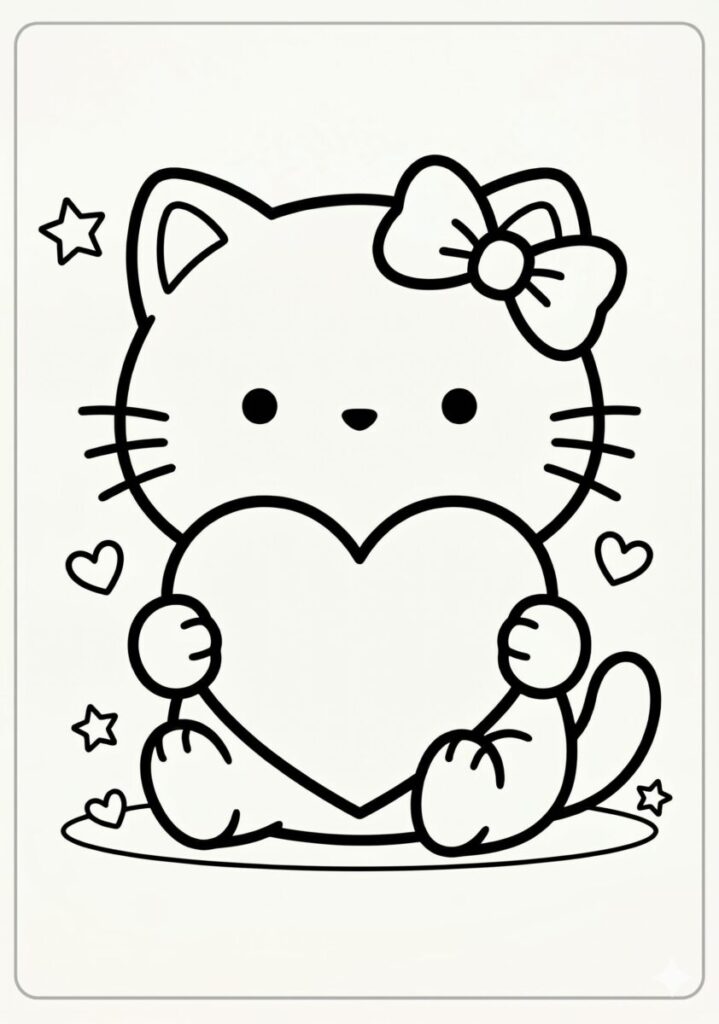 Gatita kawaii con corazón