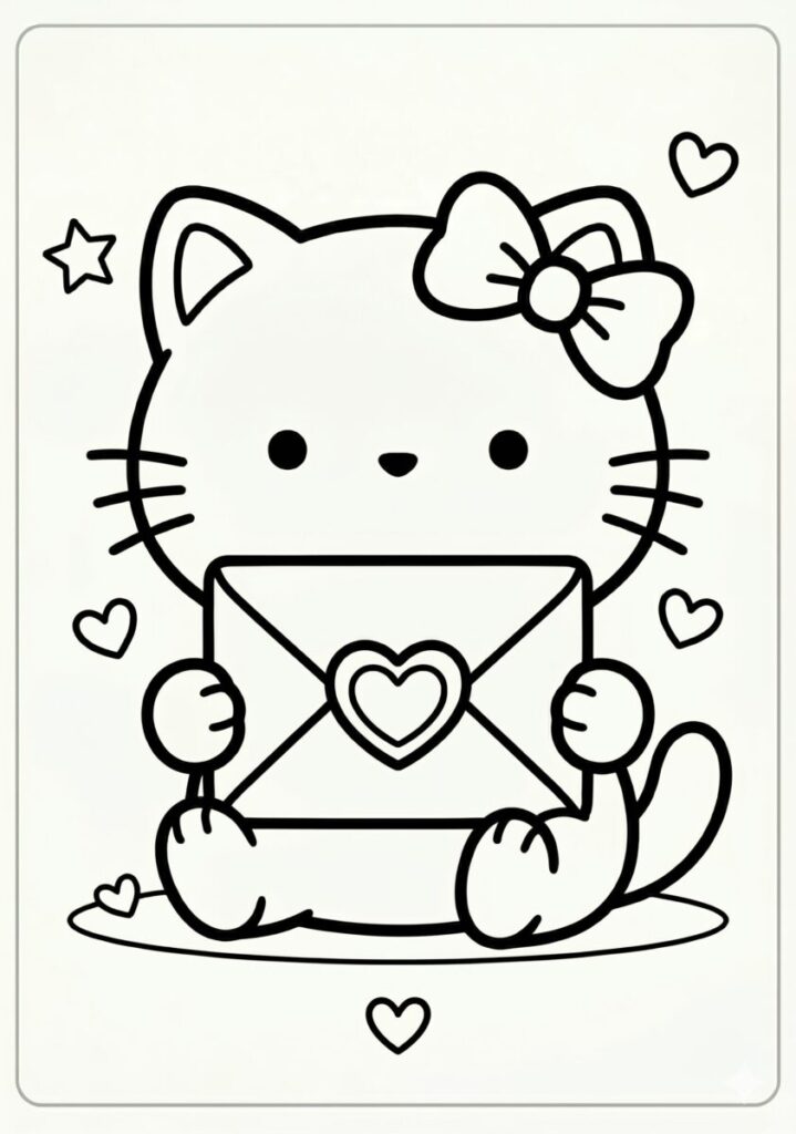 Gatita con carta de amor