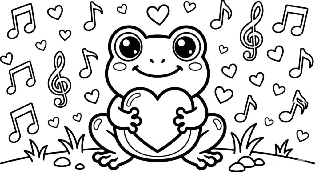 Ranita kawaii de San Valentín