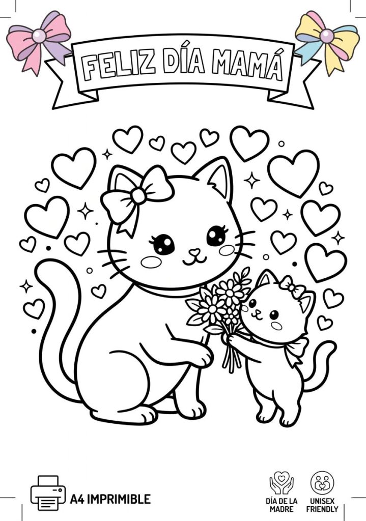 Dibujo para colorear para el día de la madre
