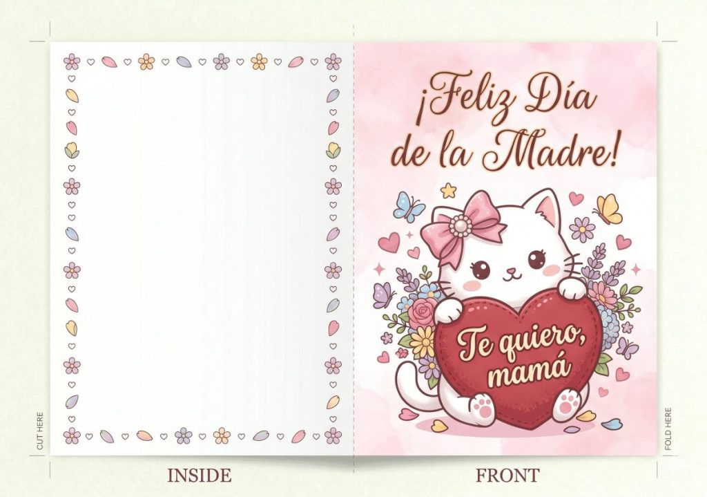 Tarjeta Te quiero mamá